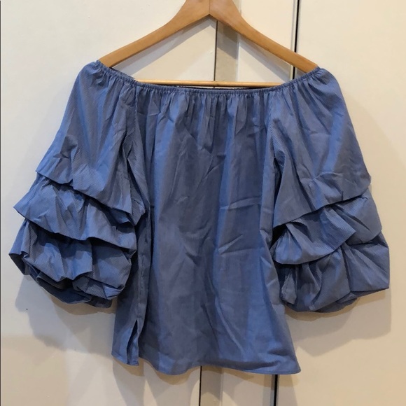 Zara Off-the-Shoulder Blouse - Picture 2 of 3